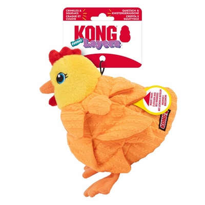 Kong Layerz Chicken 3D Hønen TRUNTE Til Sjov & Godbidder